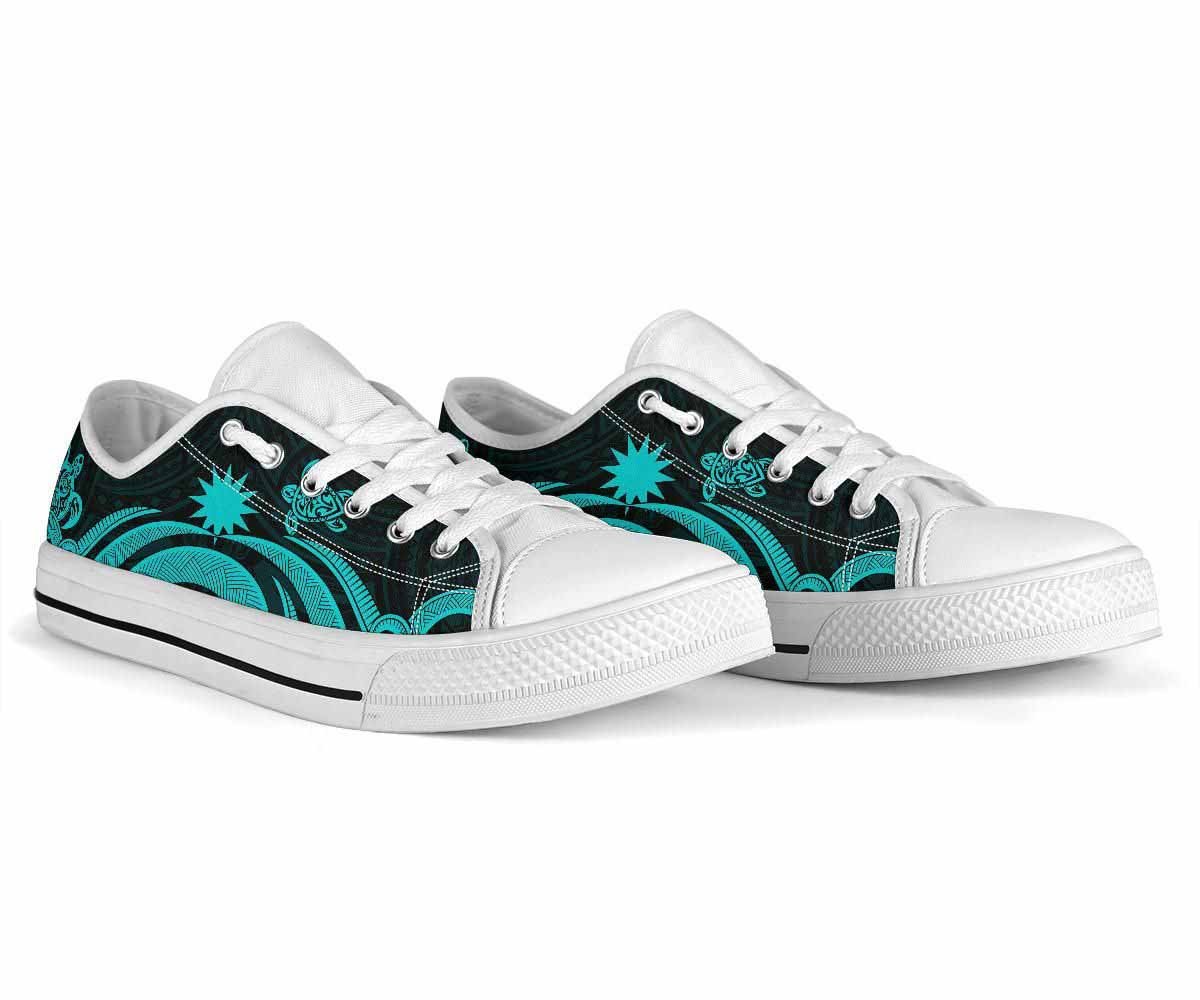 Nauru Low Top Canvas Shoes - Turquoise Tentacle Turtle