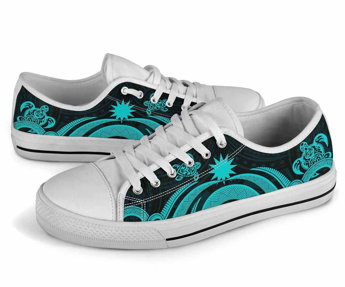 Nauru Low Top Canvas Shoes - Turquoise Tentacle Turtle