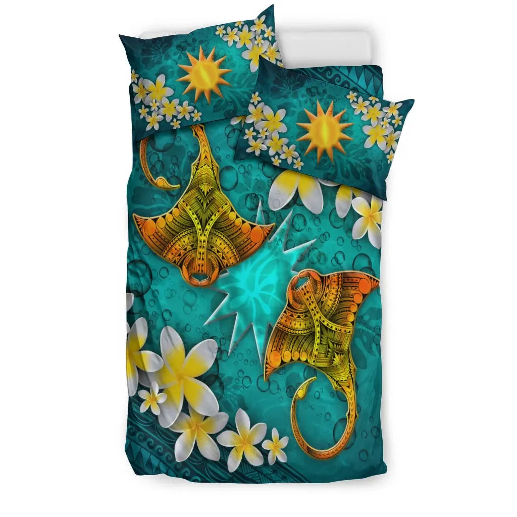 Nauru Micronesia Bedding Set - Manta Ray Ocean