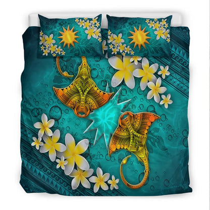 Nauru Micronesia Bedding Set - Manta Ray Ocean