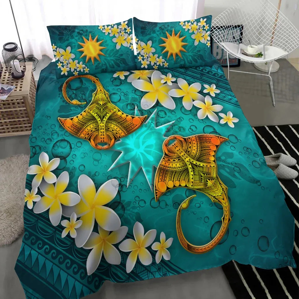 Nauru Micronesia Bedding Set - Manta Ray Ocean