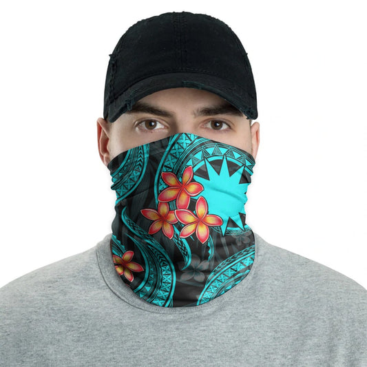 Nauru Neck Gaiter - Plumeria Turquoise