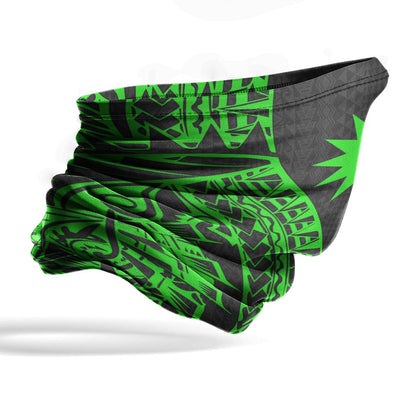 Nauru Neck Gaiter - Polynesian Pattern Green