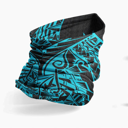 Nauru Neck Gaiter - Polynesian Pattern Turquoise