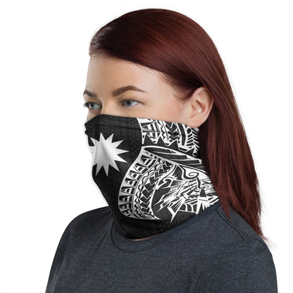 Nauru Neck Gaiter - Polynesian Pattern White