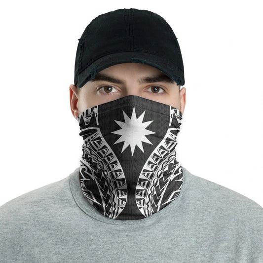 Nauru Neck Gaiter - Polynesian Pattern White