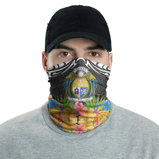 Nauru Neck Gaiter - Tribal Floral Pattern