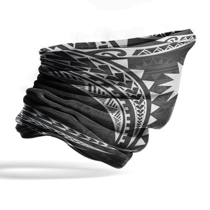 Nauru Neck Gaiter - Tribal Pattern White