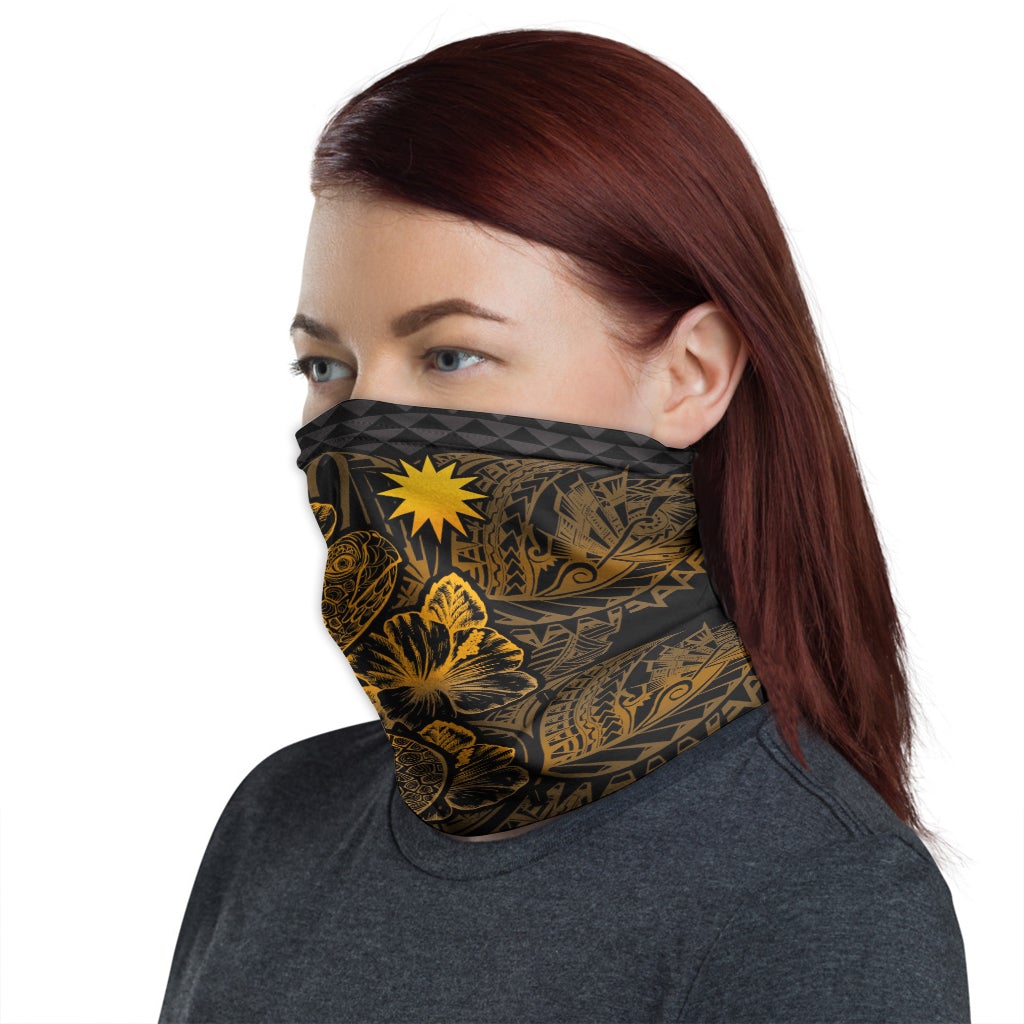 Nauru Neck Gaiter - Turtle Hibiscus Gold