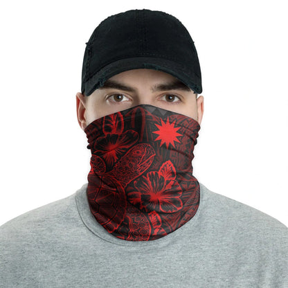 Nauru Neck Gaiter - Turtle Hibiscus Red