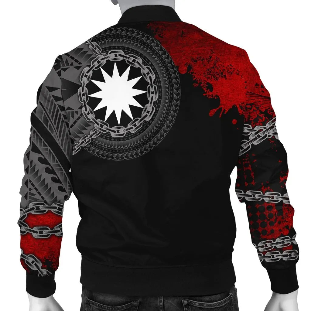 Nauru Polynesian Personalised Bomber Jacket - Polynesian Chain Style