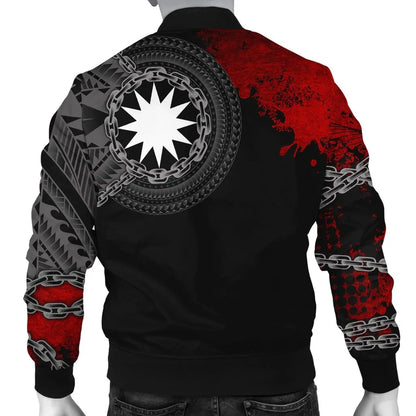 Nauru Polynesian Personalised Bomber Jacket - Polynesian Chain Style