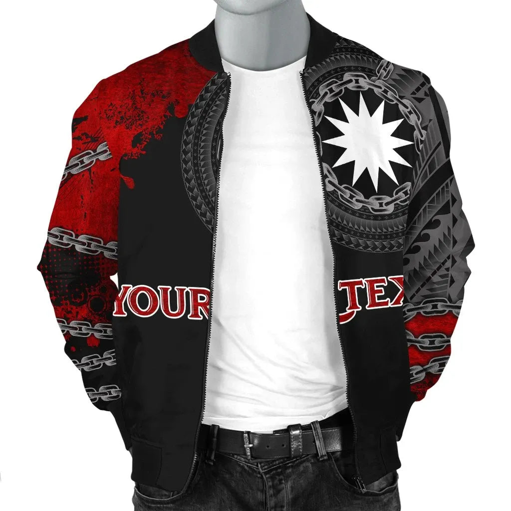 Nauru Polynesian Personalised Bomber Jacket - Polynesian Chain Style