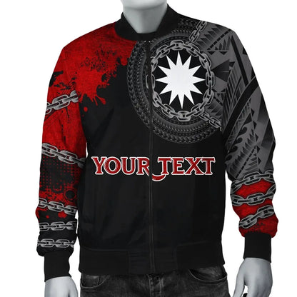 Nauru Polynesian Personalised Bomber Jacket - Polynesian Chain Style