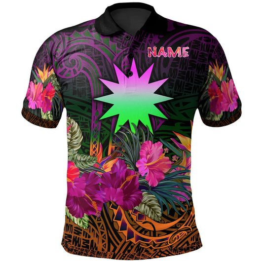 Nauru Personalised Polo - Summer Hibiscus