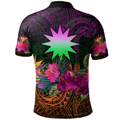 Nauru Personalised Polo - Summer Hibiscus