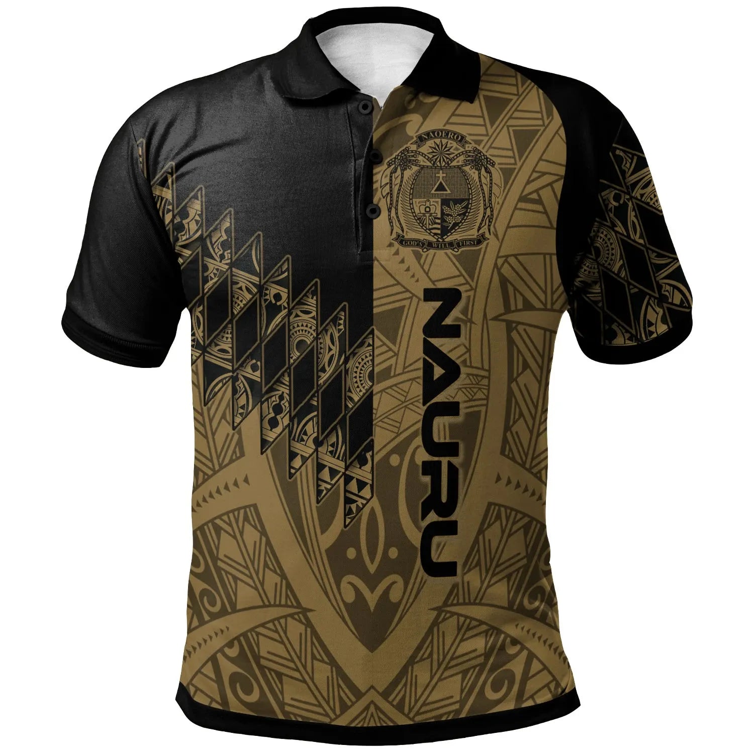 Nauru Polo Shirt - Gold Color Symmetry Style