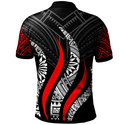 Nauru Polo Shirt -  Nauru Strong Fire Pattern Red