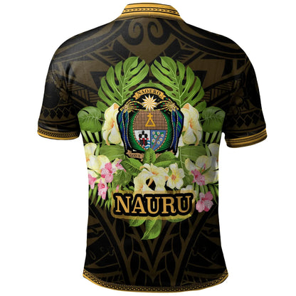Nauru Polo Shirt - Polynesian Gold Patterns Collection