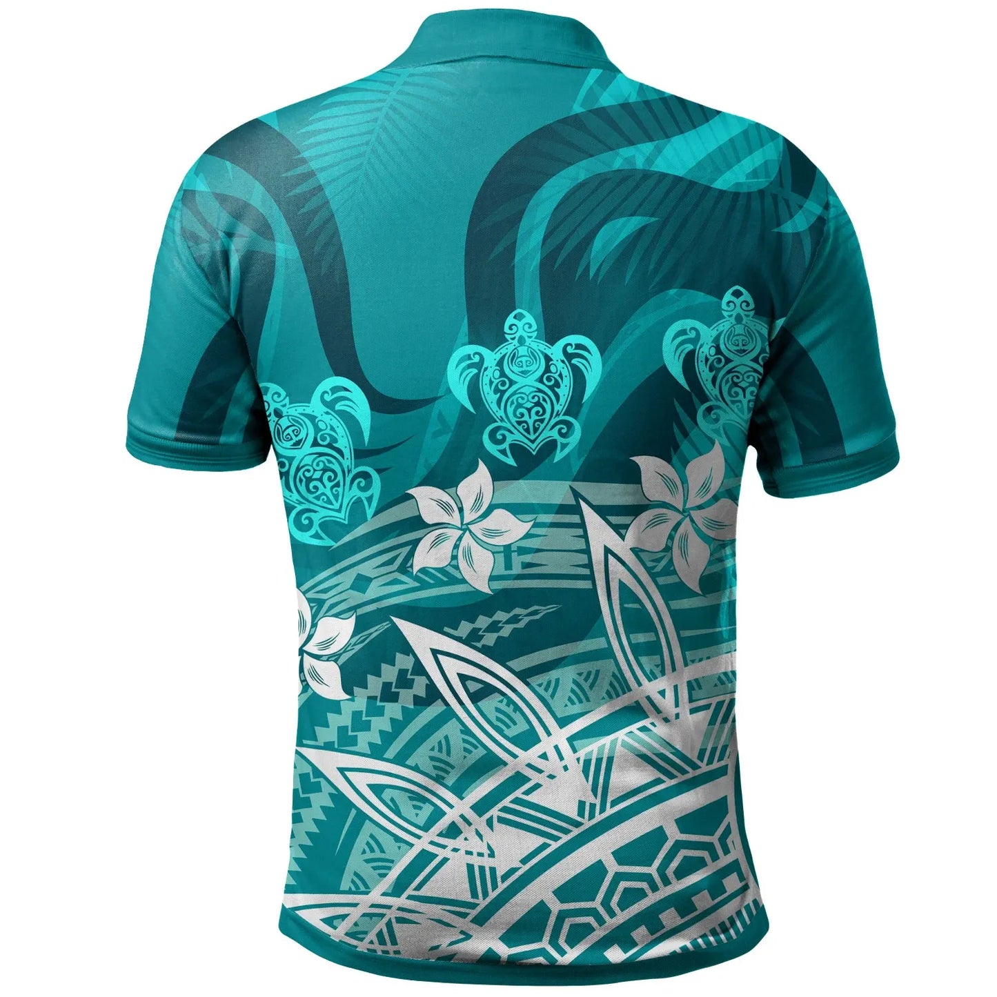 Nauru Polo Shirt - Turtle Around Flower