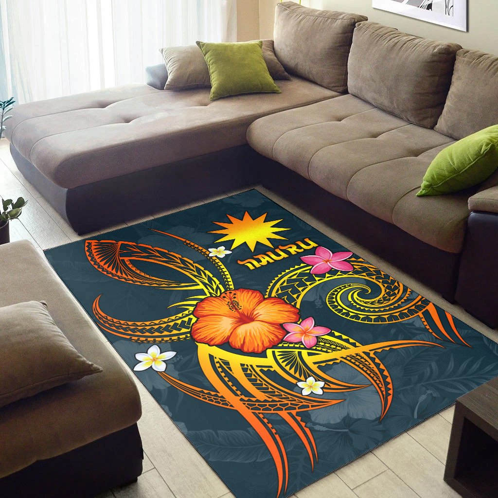 Nauru Polynesian Area Rug - Legend of Nauru (Blue)