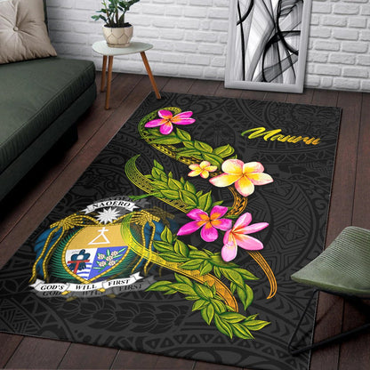 Nauru Polynesian Area Rug - Plumeria Tribal