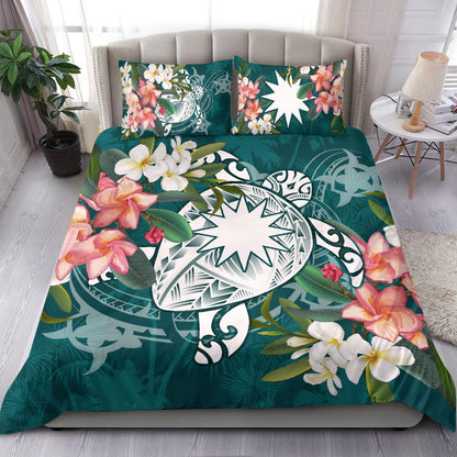 Nauru Polynesian Bedding Set - Turtle With Plumeria