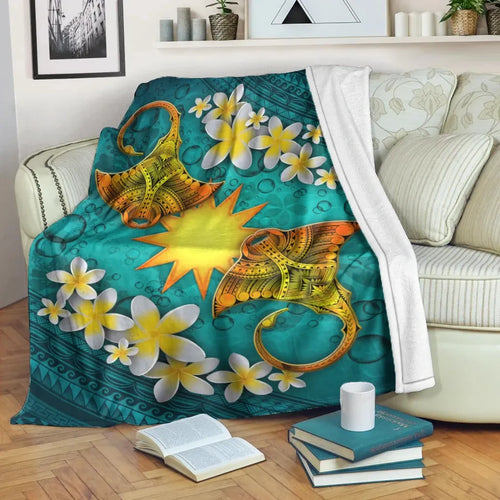 Nauru Polynesian Blanket - Manta Ray Ocean