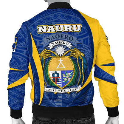Nauru Polynesian Bomber Jacket - Nauru Spirit (Blue)