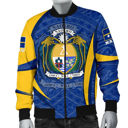 Nauru Polynesian Bomber Jacket - Nauru Spirit (Blue)