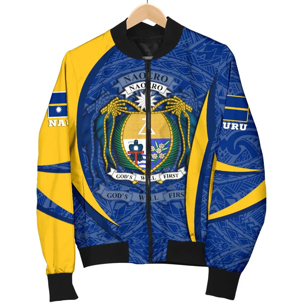 Nauru Polynesian Bomber Jacket - Nauru Spirit (Blue)