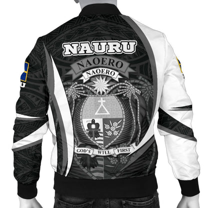Nauru Polynesian Bomber Jacket - Nauru Spirit (White)