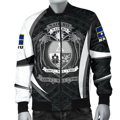 Nauru Polynesian Bomber Jacket - Nauru Spirit (White)