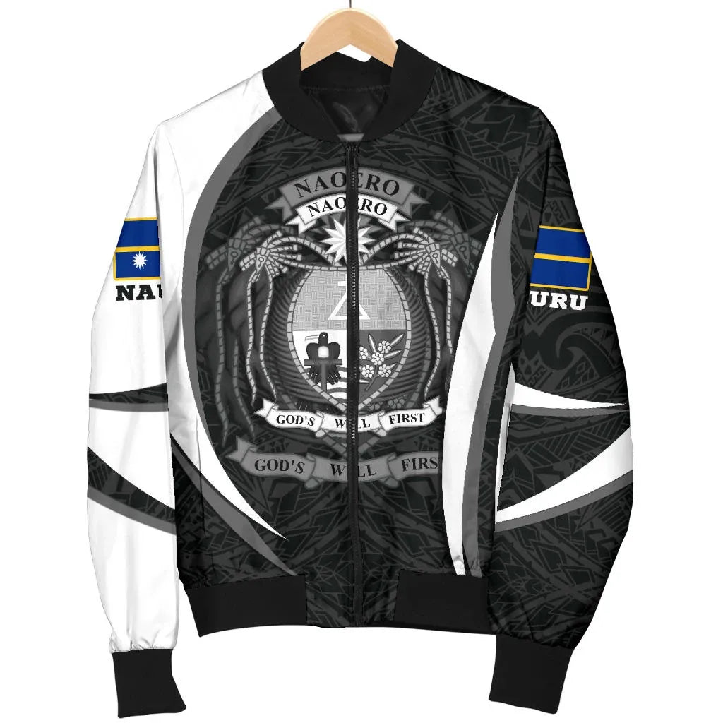 Nauru Polynesian Bomber Jacket - Nauru Spirit (White)