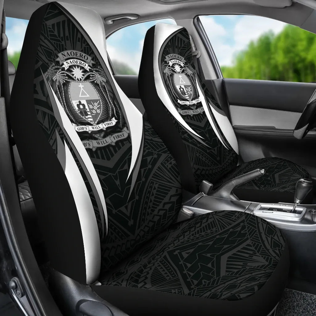 Nauru Polynesian Car Seat Covers - Nauru Spirit (White)