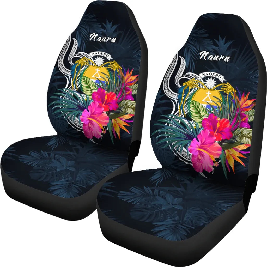Nauru Polynesian Car Seat Covers - Tropical Flower