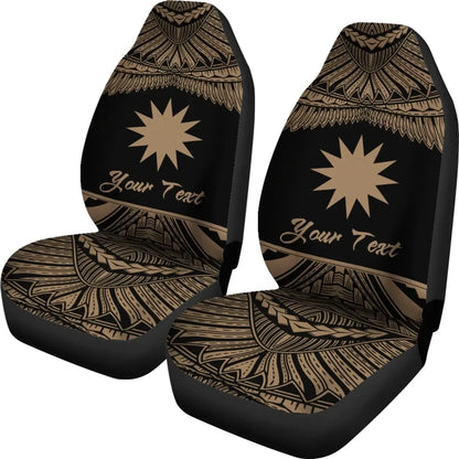 Nauru Polynesian Custom Personalised Peisonalised Car Seat Covers - Pride Gold Version