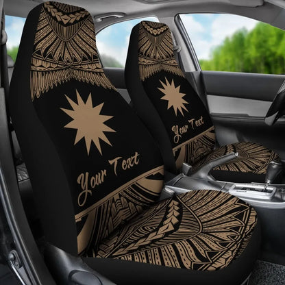 Nauru Polynesian Custom Personalised Peisonalised Car Seat Covers - Pride Gold Version