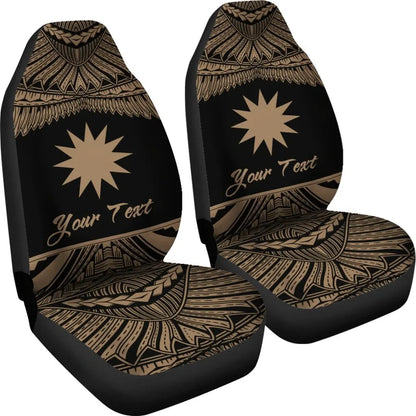Nauru Polynesian Custom Personalised Peisonalised Car Seat Covers - Pride Gold Version