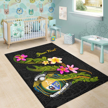Nauru Polynesian Custom Personalised Area Rug - Plumeria Tribal