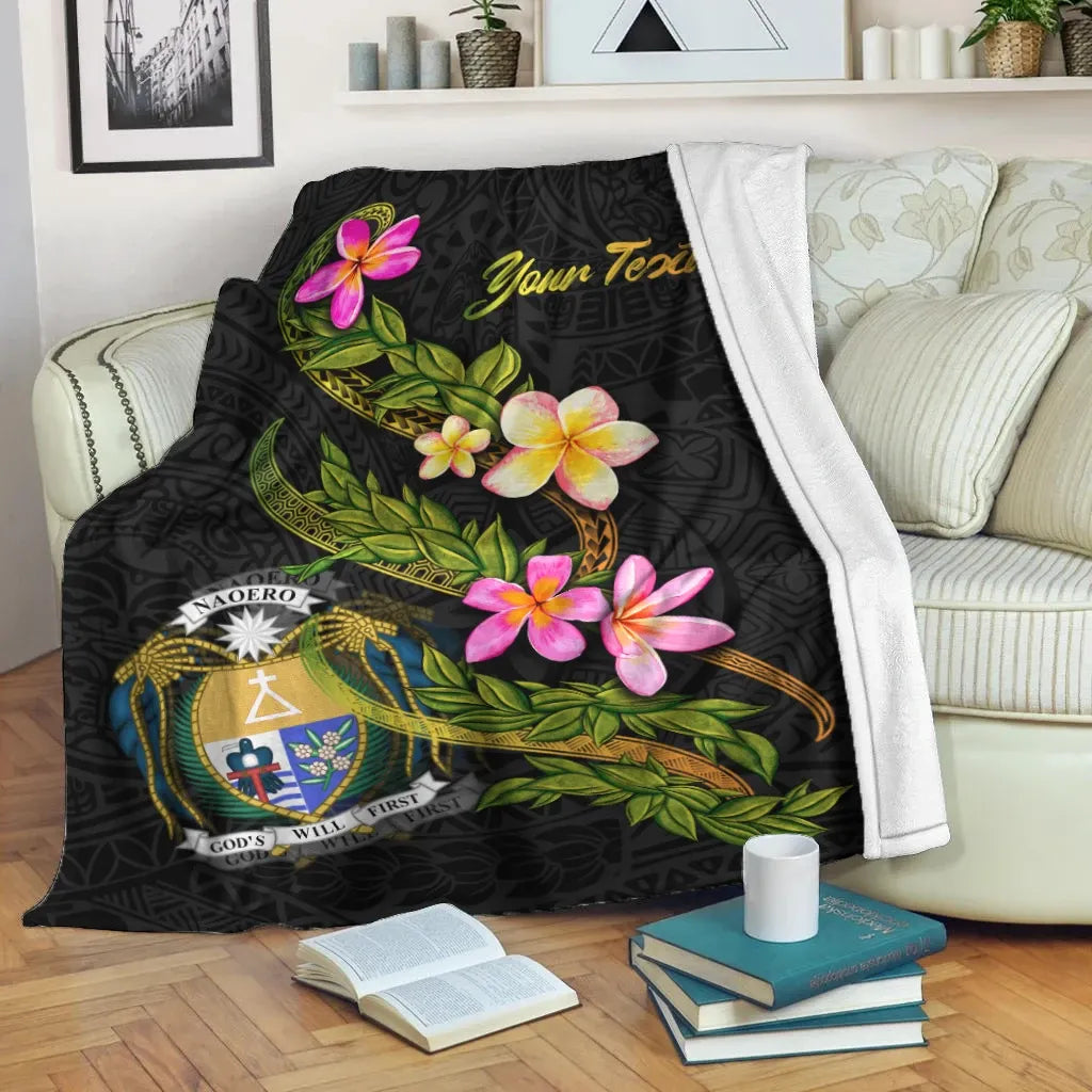 Nauru Polynesian Custom Personalised Blanket - Plumeria Tribal