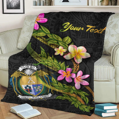 Nauru Polynesian Custom Personalised Blanket - Plumeria Tribal