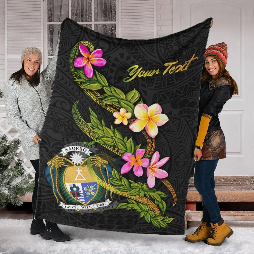 Nauru Polynesian Custom Personalised Blanket - Plumeria Tribal