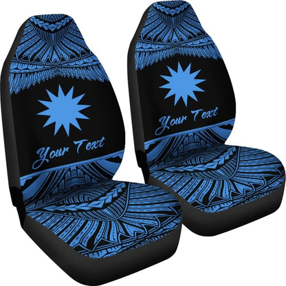 Nauru Polynesian Custom Personalised Car Seat Covers - Pride Blue Version
