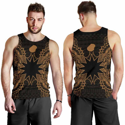 Nauru Polynesian Men Tank Top Map Gold