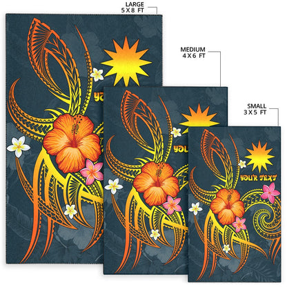 Nauru Polynesian Personalised Area Rug - Legend of Nauru (Blue)