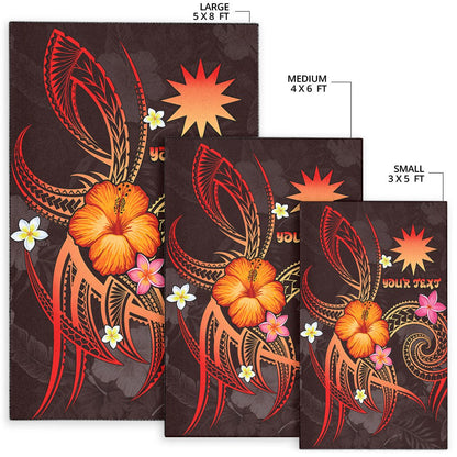 Nauru Polynesian Personalised Area Rug - Legend of Nauru (Red)