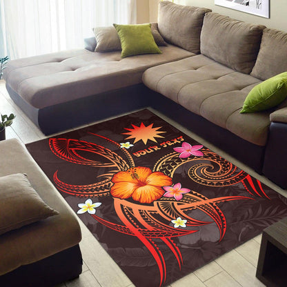 Nauru Polynesian Personalised Area Rug - Legend of Nauru (Red)