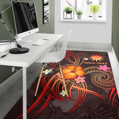 Nauru Polynesian Personalised Area Rug - Legend of Nauru (Red)