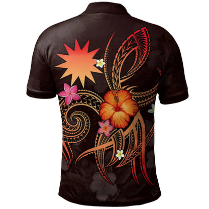 Nauru Polynesian Personalised Polo Shirt - Legend of Nauru (Red)